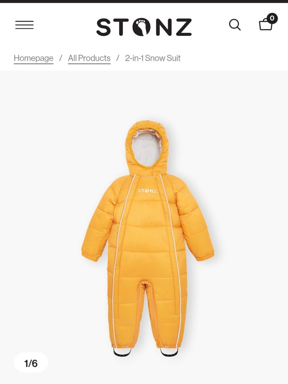 Stonz Kids 2-in-1 Snow Suit in Sunflower Yellow
